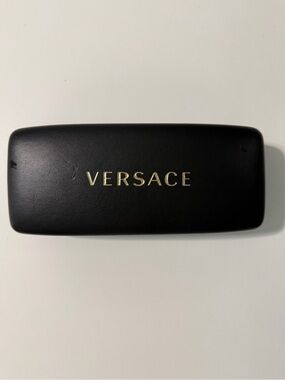 Authentic Versace Black Clam Shell Hard Sunglasses Eyeglasses Case